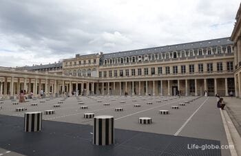 Пале-Рояль, Париж (Palais Royal) - сад и королевский дворец с колоннами Бюрена