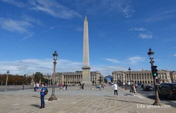 Площадь Согласия, Париж (Place de la Concorde): обелиск, фонтаны, скульптуры, дворцы и музеи