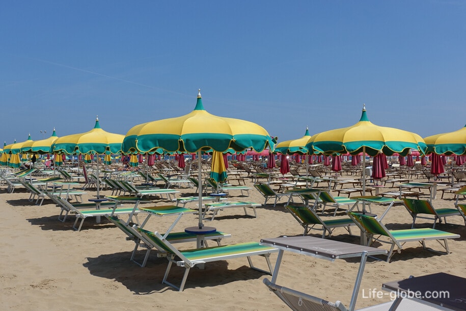 Beaches of Rimini. Embankments of Rimini