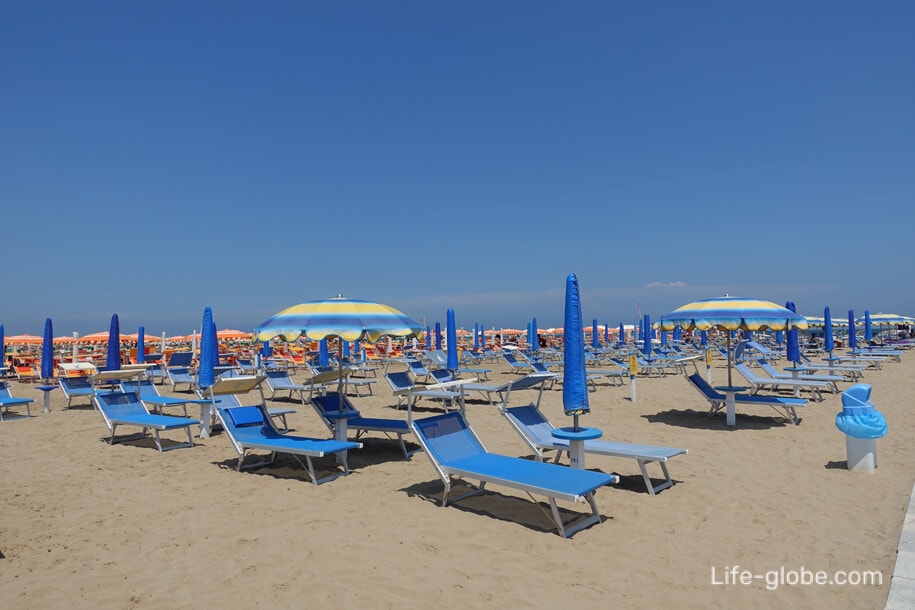 Beaches of Rimini. Embankments of Rimini
