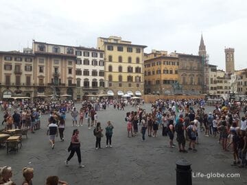 Площадь Синьории, Флоренция (Piazza della Signoria): дворцы, скульптуры, музеи, лоджия, фонтан