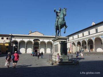 Площадь Сантиссима Аннунциата, Флоренция (Святейшего Благовещения, Piazza della Santissima Annunziata) - уникальная жемчужина города