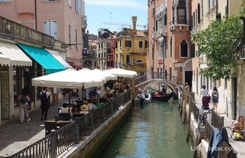 Kanäle von Venedig: foto, brücken, böschungen (canale, rio, rielo Venezia)