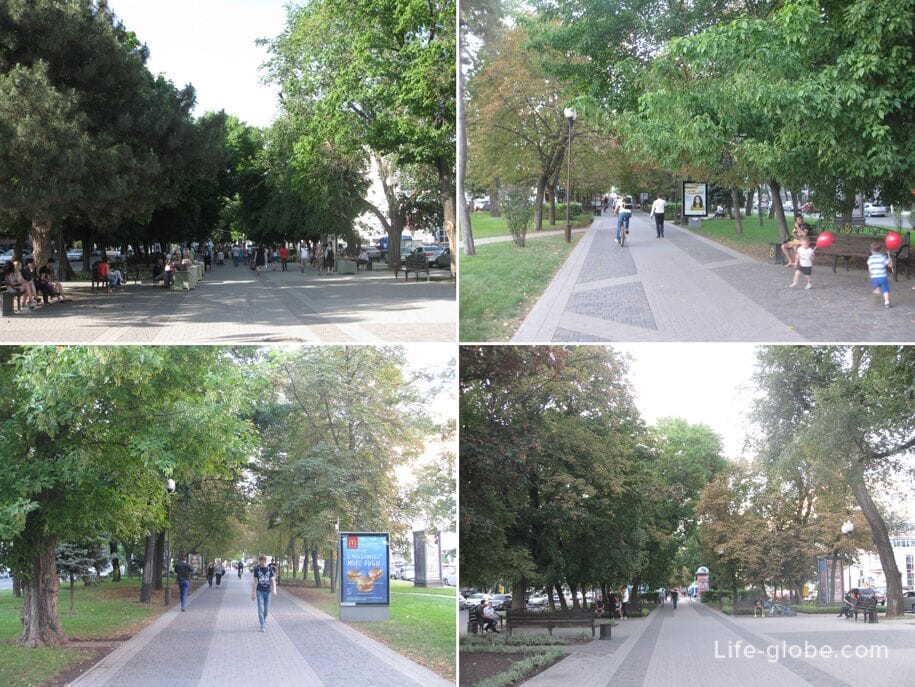 Прогулочный бульвар на улице Красной, Краснодар