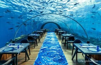 Underwater restaurants in the Maldives. Hotels with underwater restaurants Maldives