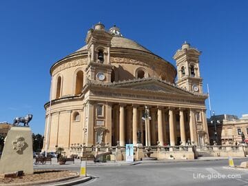 Ротонда Моста, Мальта (Mosta Rotunda) - базилика с музеем бомбы, смотровой площадкой и убежищем войны