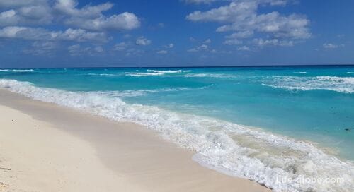 Delfines Beach in Cancun (Playa Delfines) - picturesque beach with the  letters CANCUN