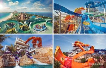Atlantis waterpark, Dubai (Aquaventure waterpark) + dolphinarium, aquarium and beach