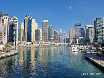 Dubai Marina - prestigious area with a canal, beach, entertainment, skyscrapers