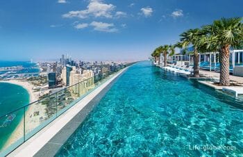 Отели с бассейнами на крышах в Дубае (инфинити-бассейны, бассейны с видом, панорамные бассейны)