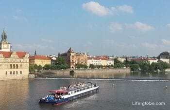 Vltava river in Prague: bridges, embankments, islands, views, sights, excursions