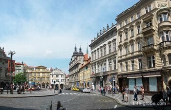 Lessertown Square in Prague (Malostranske naměstí) - main square of Lesser Town
