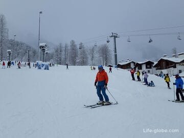 Trails, ski areas and lifts on Rosa Khutor (guide to the trails)