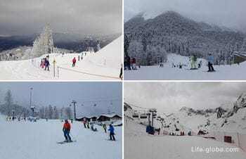 Trails and ski areas in Krasnaya Polyana (Esto-Sadok): description, maps-schemes, ski passes