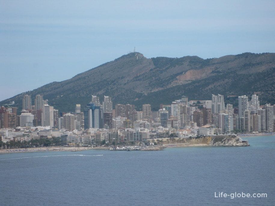 View of the Old Town of Benidorm from the observation deck of the Tossal de Cala mountain