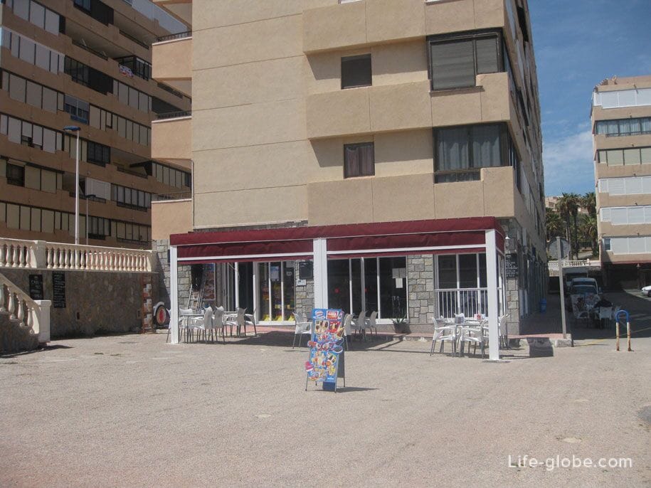 Cafe near the beach of Cabo Cervera, Torrevieja