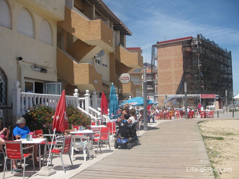 Cafe on the promenade of La Mata, Spain