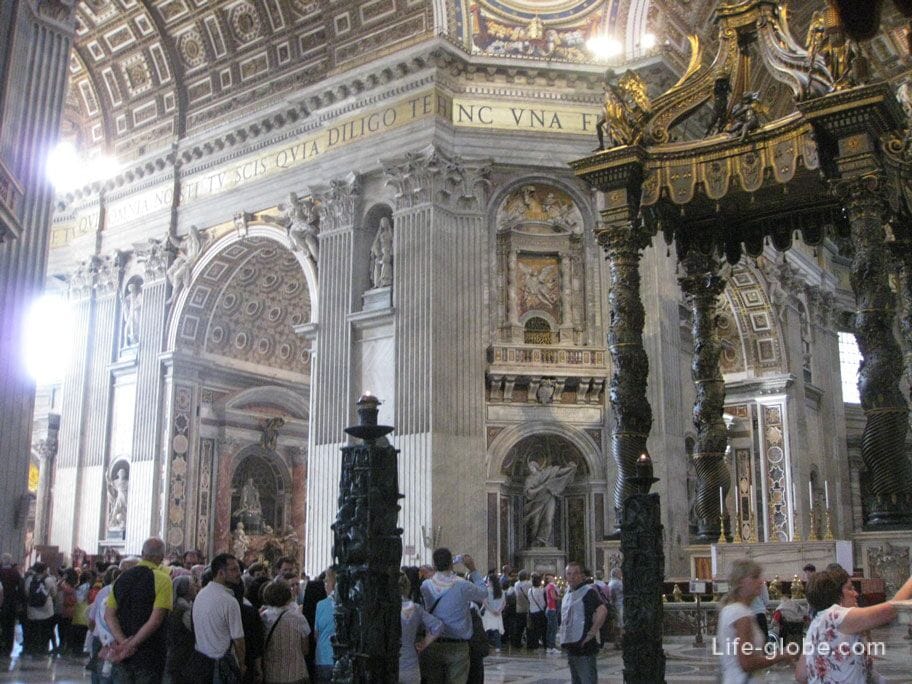 the halls of Peter's Cathedral in Rome