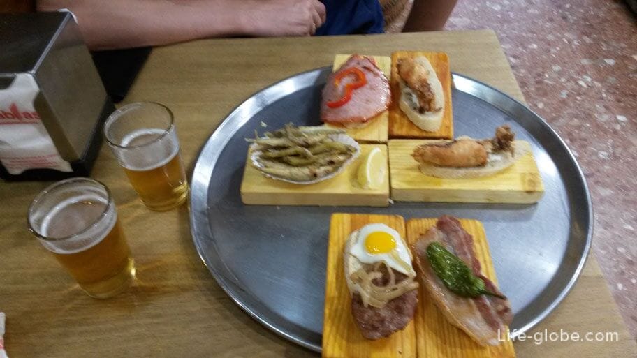 tapas and beer in Alicante