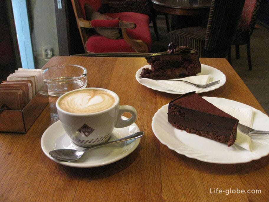 coffee and cake at Cafe Milani, Prague