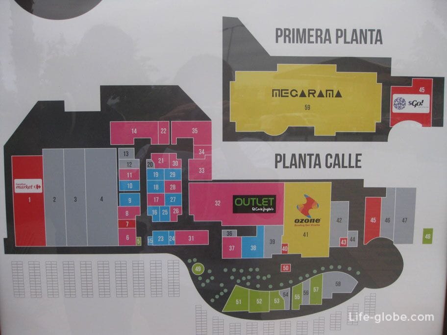 The scheme of the outlet center San Vicente Outlet Park