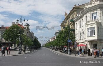 Gediminas Avenue in Vilnius - walking street of the city