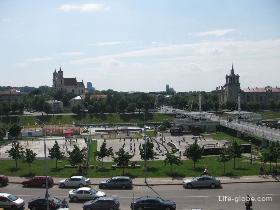 sports ground on the Vilnius embankment