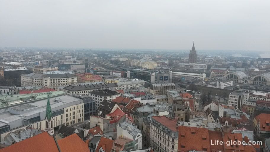 panorama of Riga from the observation deck of St. Peter's Church