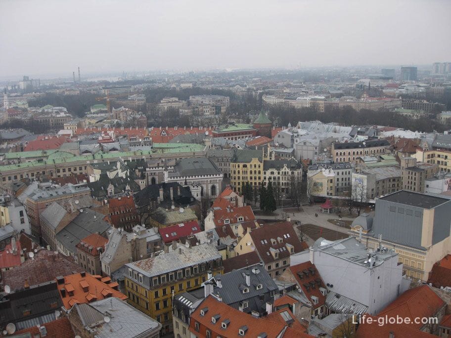 Riga from the observation deck of St. Peter's Cathedral