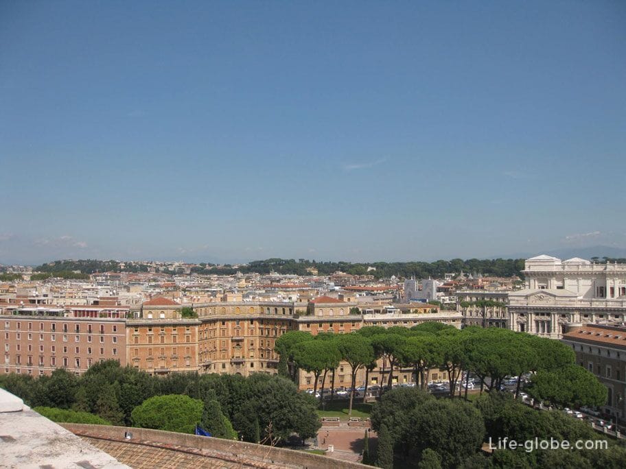 Rome from the observation deck of the castle of Sant'Angelo